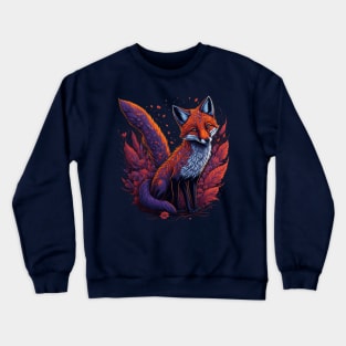 Clever fox Ablaze with flowers Crewneck Sweatshirt